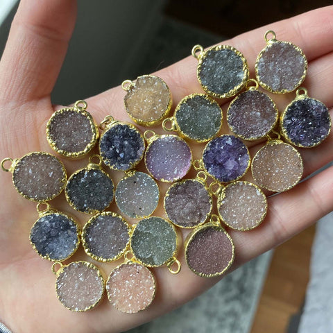 Druzy pendants gold plated (lot 1)