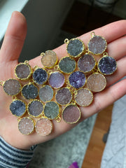 Druzy pendants gold plated (lot 1)