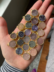 Druzy pendants gold plated (lot 1)