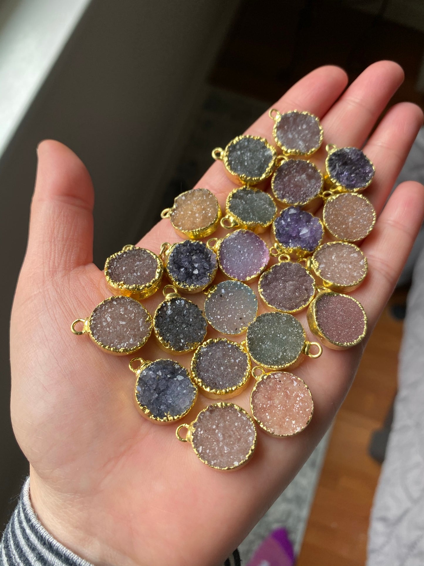 Druzy pendants gold plated (lot 1)