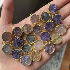 Druzy pendants gold plated (lot 2)