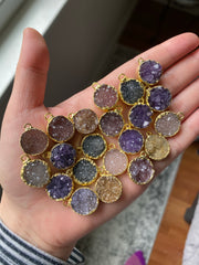 Druzy pendants gold plated (lot 2)