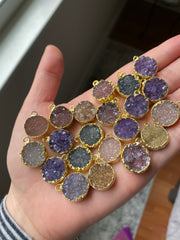 Druzy pendants gold plated (lot 2)