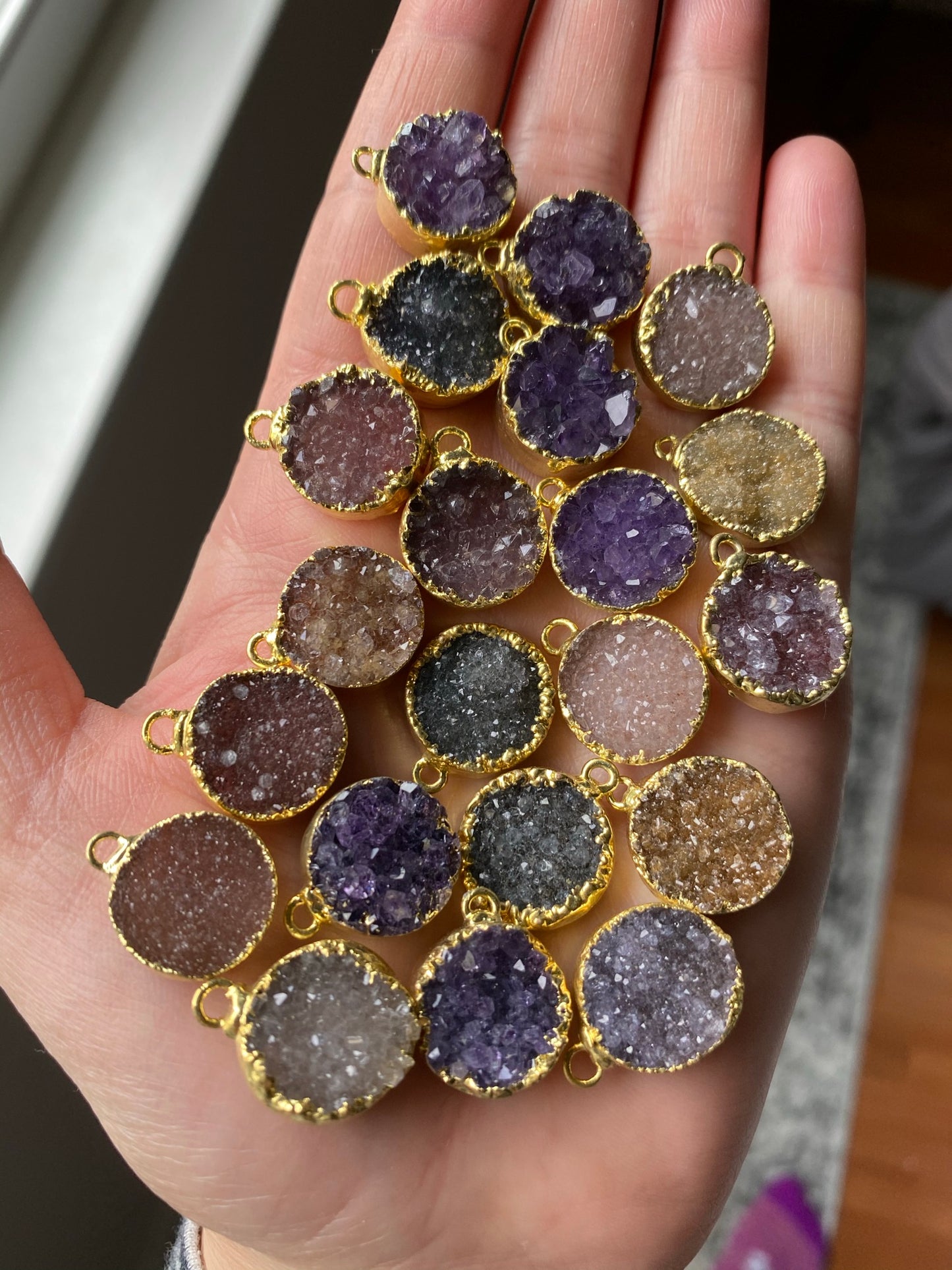 Druzy pendants gold plated (lot 2)