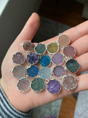 Druzy pendants silver plated (lot 2)