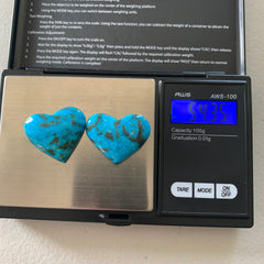 Kingman turquoise heart cabochons