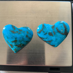 Kingman turquoise heart cabochons