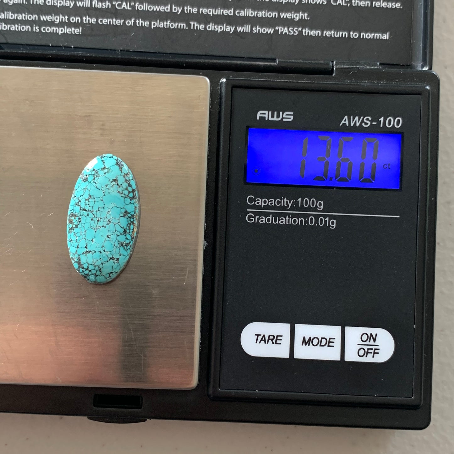 Number 8 turquoise cabochon