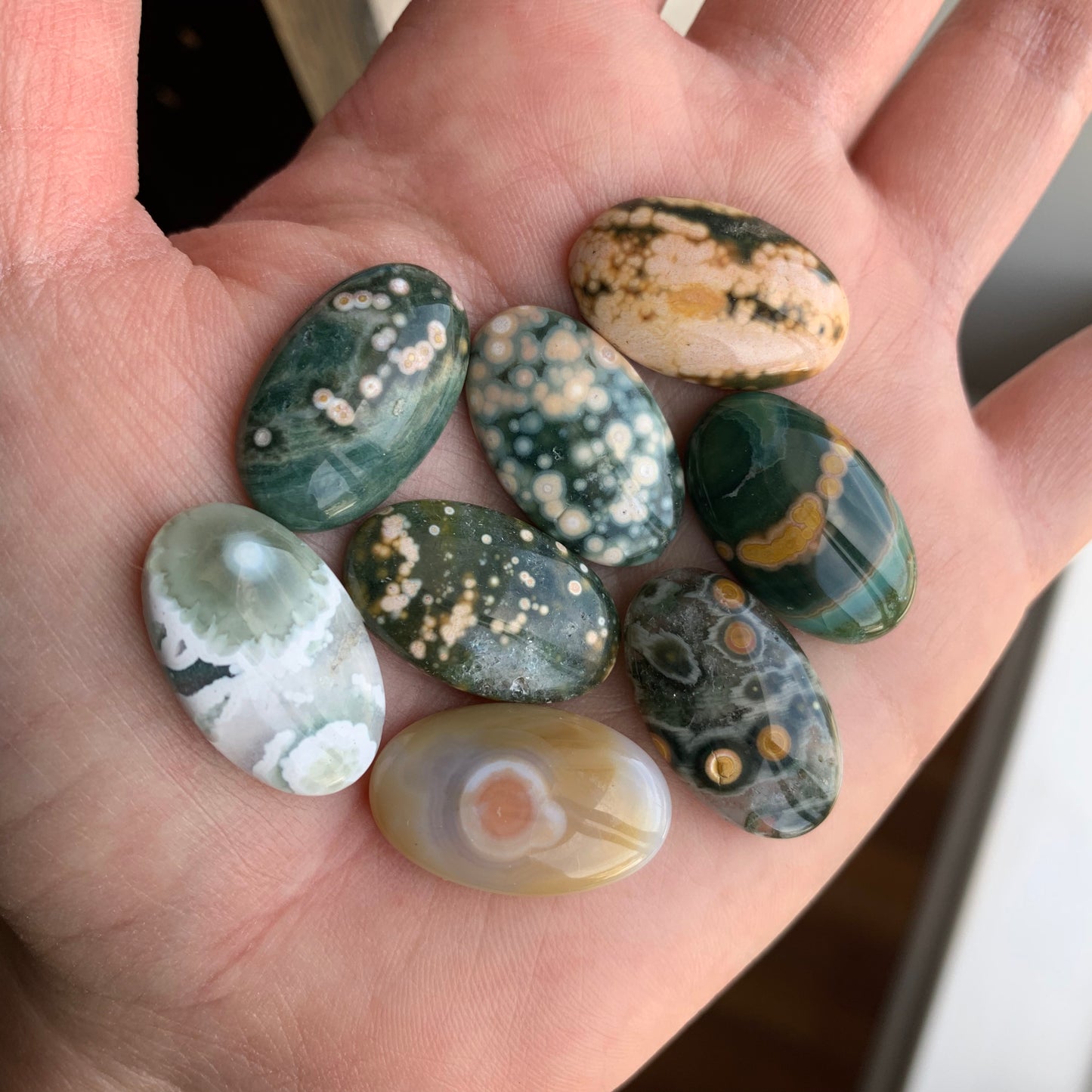 14 x 23mm oval Ocean Jasper cabochons