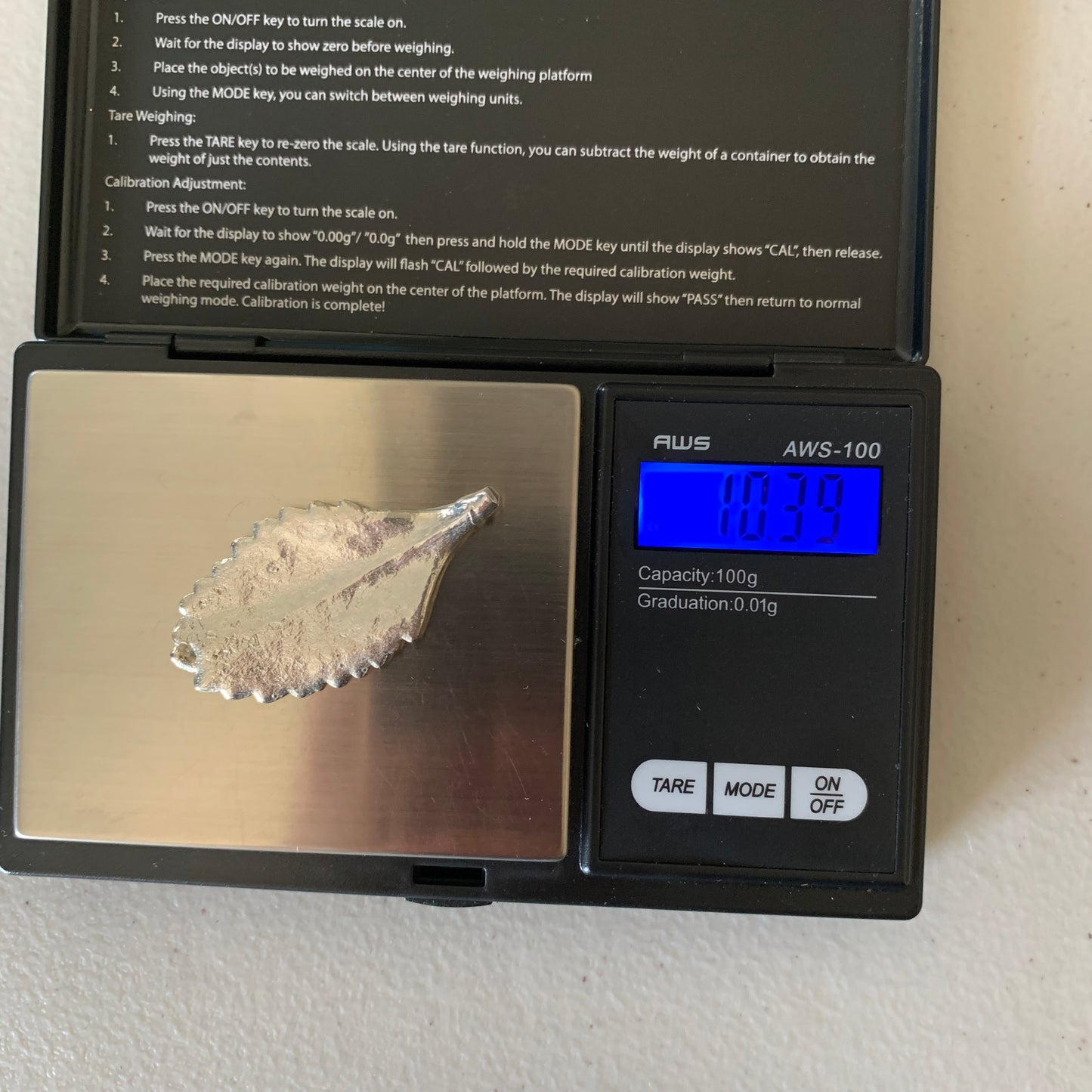 Sterling silver succulent leaf casting