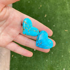 Kingman heart turquoise cabochons