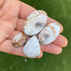 Crazy lace agate cabochons