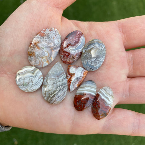 Crazy lace agate cabochons