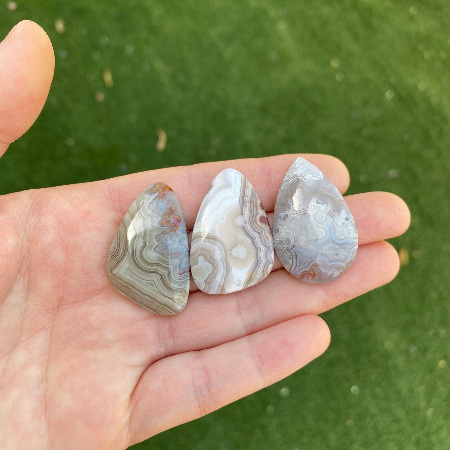 Crazy lace agate cabochons