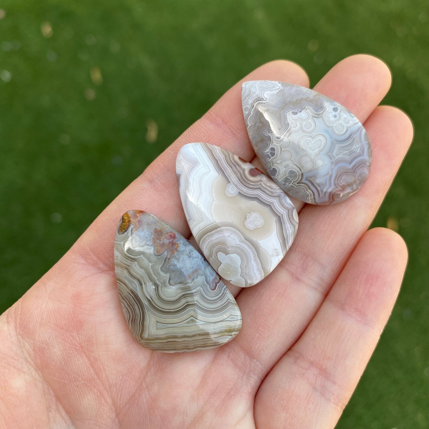Crazy lace agate cabochons