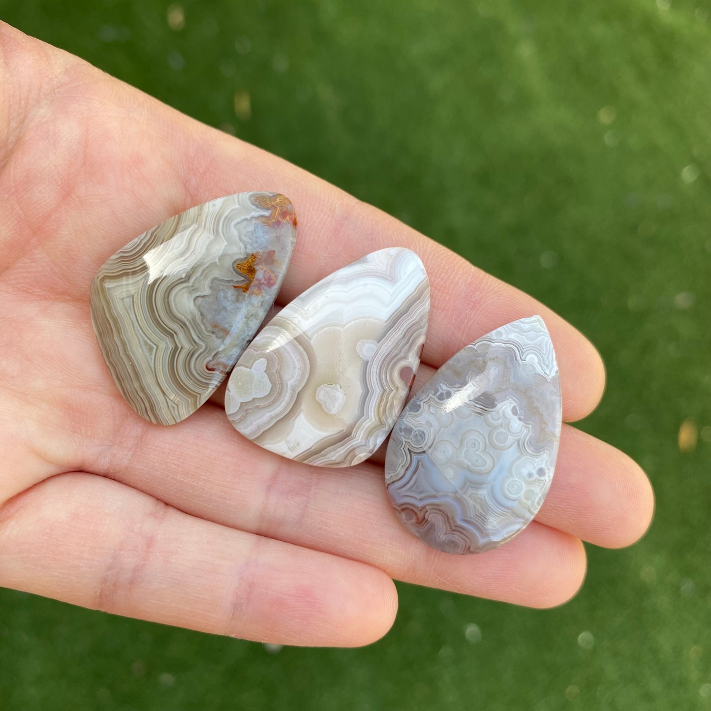 Crazy lace agate cabochons