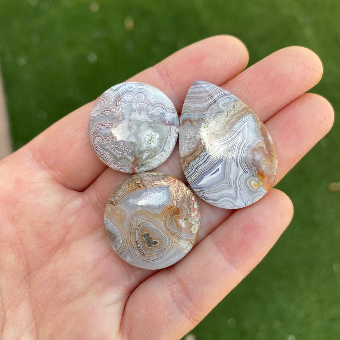 Crazy lace agate cabochons