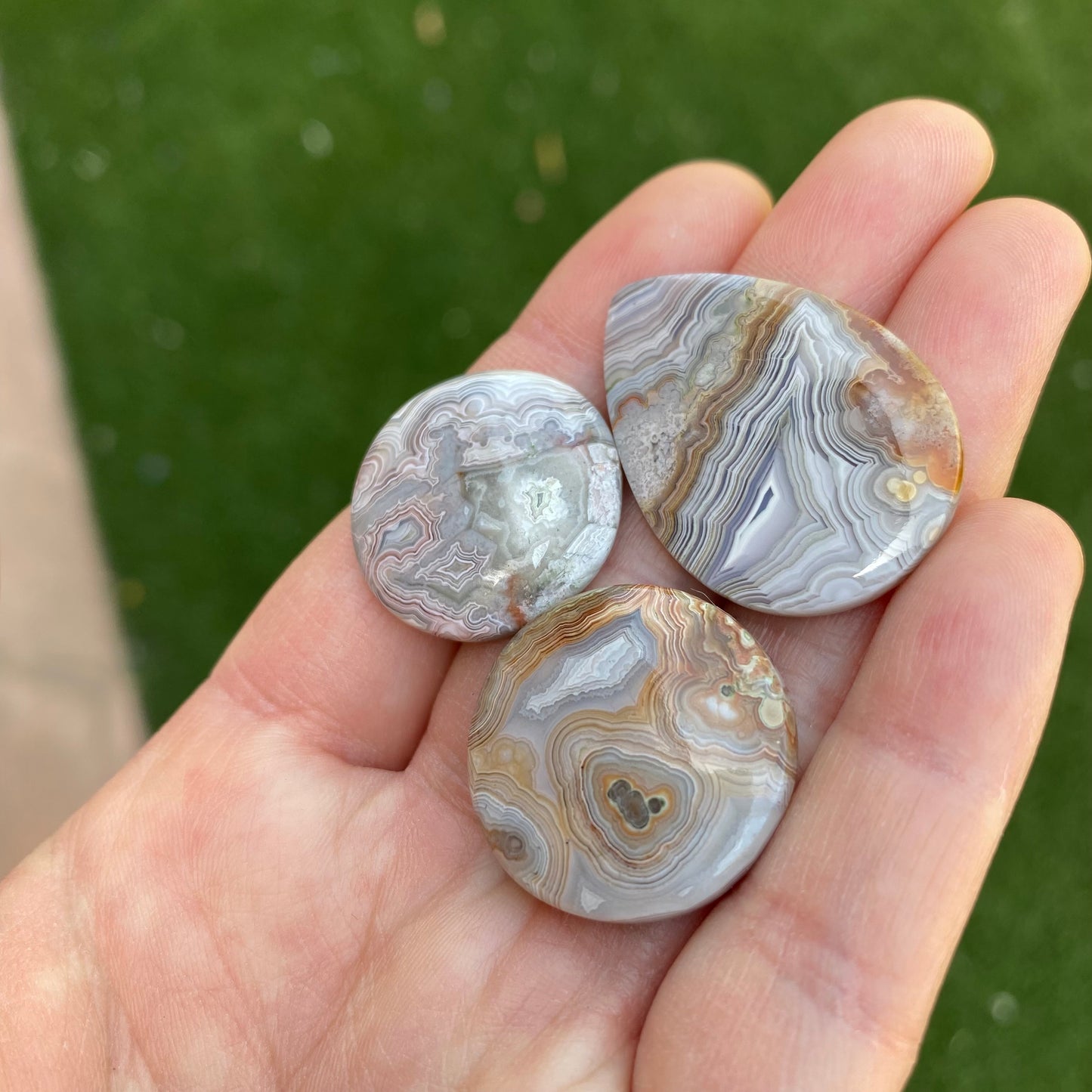 Crazy lace agate cabochons