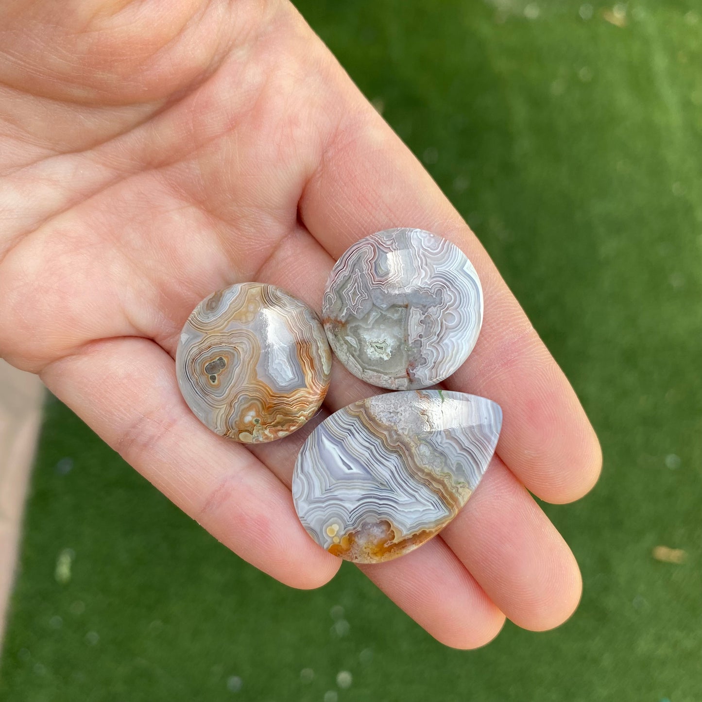 Crazy lace agate cabochons