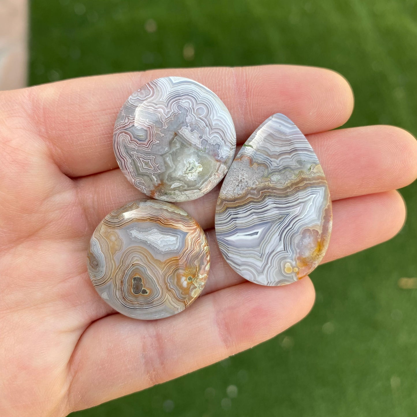 Crazy lace agate cabochons