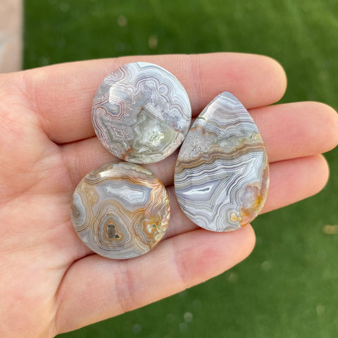 Crazy lace agate cabochons