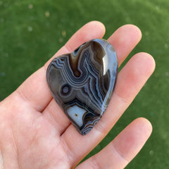 Heart lace agate cabochons