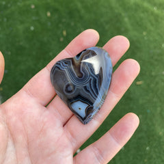 Heart lace agate cabochons