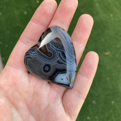 Heart lace agate cabochons