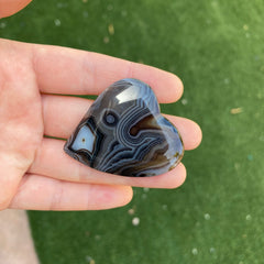 Heart lace agate cabochons