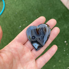 Heart lace agate cabochons