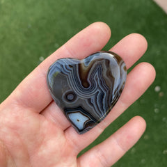 Heart lace agate cabochons