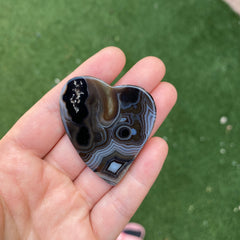 Heart lace agate cabochons