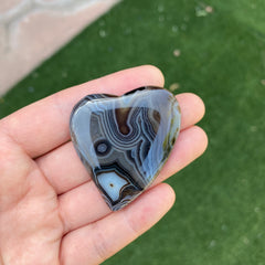Heart lace agate cabochons