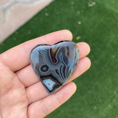 Heart lace agate cabochons