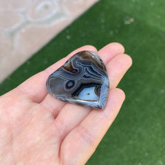 Heart lace agate cabochons