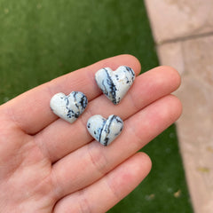 Dendritic agate heart cabochons