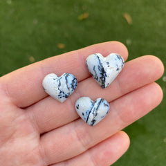 Dendritic agate heart cabochons