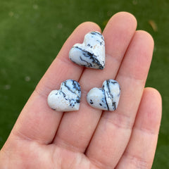 Dendritic agate heart cabochons