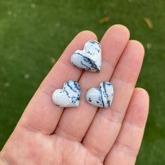 Dendritic agate heart cabochons