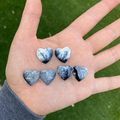 Dendritic agate heart cabochons