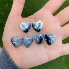 Dendritic agate heart cabochons
