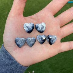 Dendritic agate heart cabochons