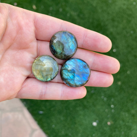 Labradorite round cabochons