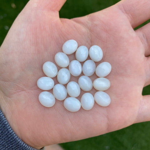 White moonstone oval cabochons