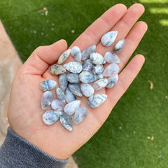Dendritic agate faceted drop briolette beads