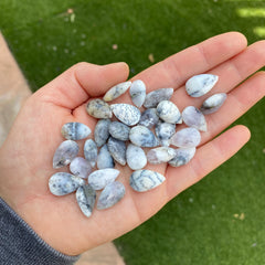 Dendritic agate faceted drop briolette beads