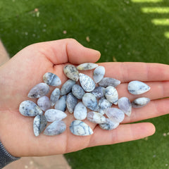 Dendritic agate faceted drop briolette beads