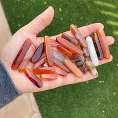 Carnelian flat stick beads