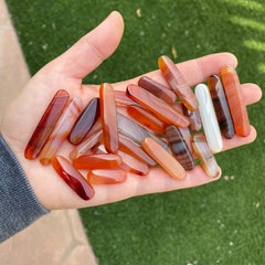 Carnelian flat stick beads