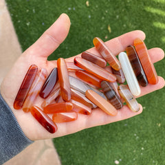 Carnelian flat stick beads